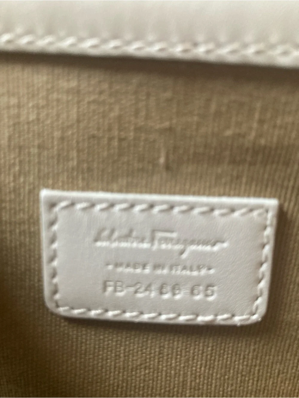 Salvatore Ferragamo Men's Leather Briefcase in Cognac Brown with White Stitching
